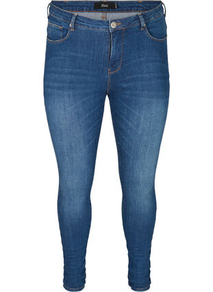 High waisted, super slim fit Amy jeans, Blue denim, Packshot image number 0