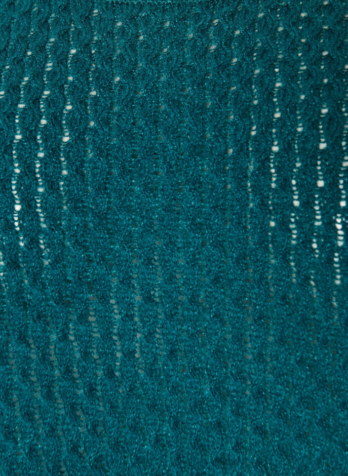 Knitted blouse with a textured openwork pattern, Green, Packshot image number 2