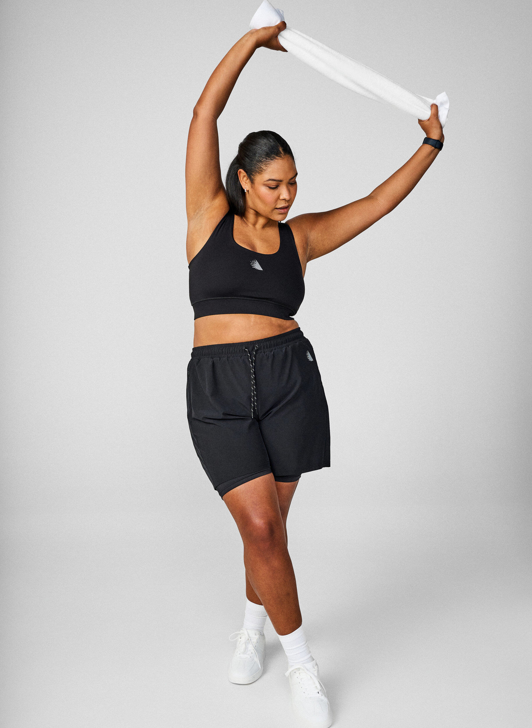 Zizzifashion Training shorts with inner shorts, Black, Image image number 0