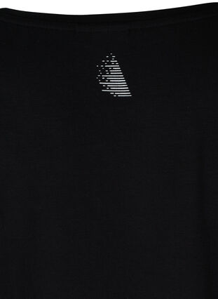 Short-sleeved exercise t-shirt with print, Black, Packshot image number 3