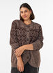 Jacquard pattern cardigan, Brown, Model image number 0