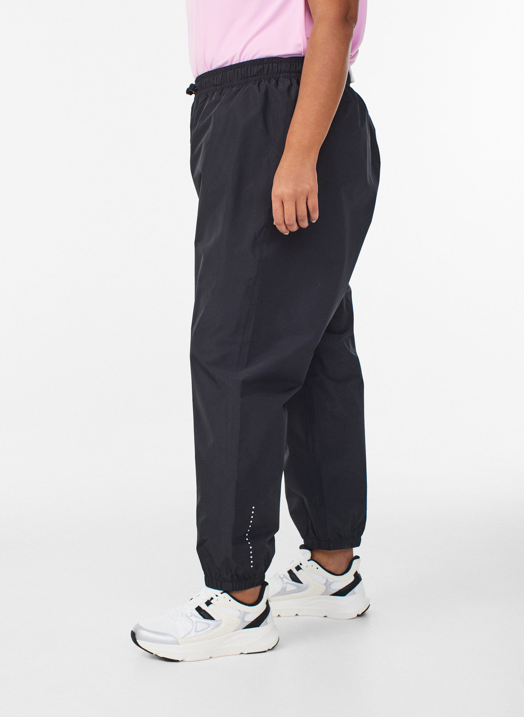 Rain trousers with reflectors, Black, Model