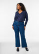 Long-sleeved t-shirt with V-neck and buttons, Blue, Model image number 1