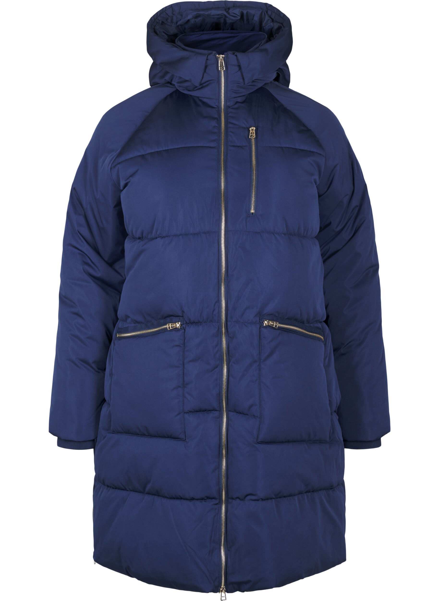 Zizzifashion Puffer coat with hood, Blue, Packshot image number 0