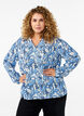 Long-sleeved blouse with print and V-neck, Vanilla, Model image number 0