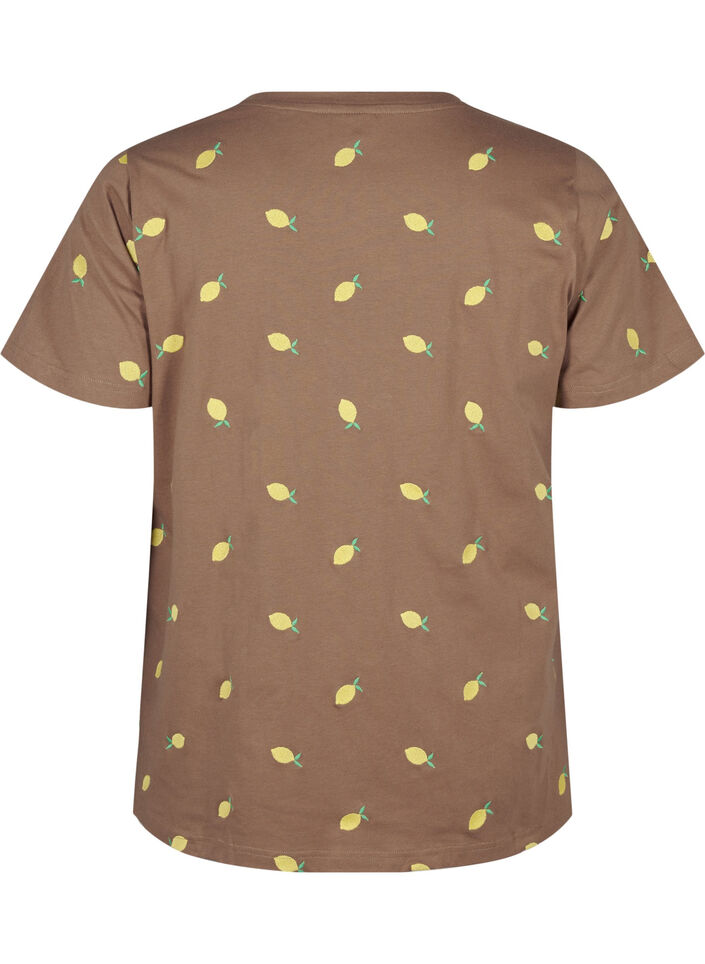 Organic cotton T-shirt with lemons, Coca M. Lemon Emb., Packshot image number 1