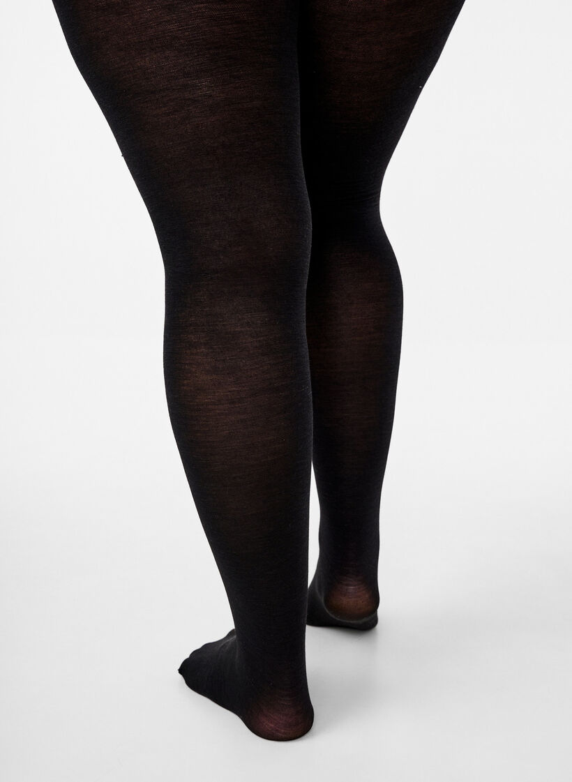 Woollen tights, Black, Model