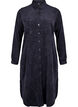 Long corduroy shirt dress with buttons, Black, Packshot image number 0