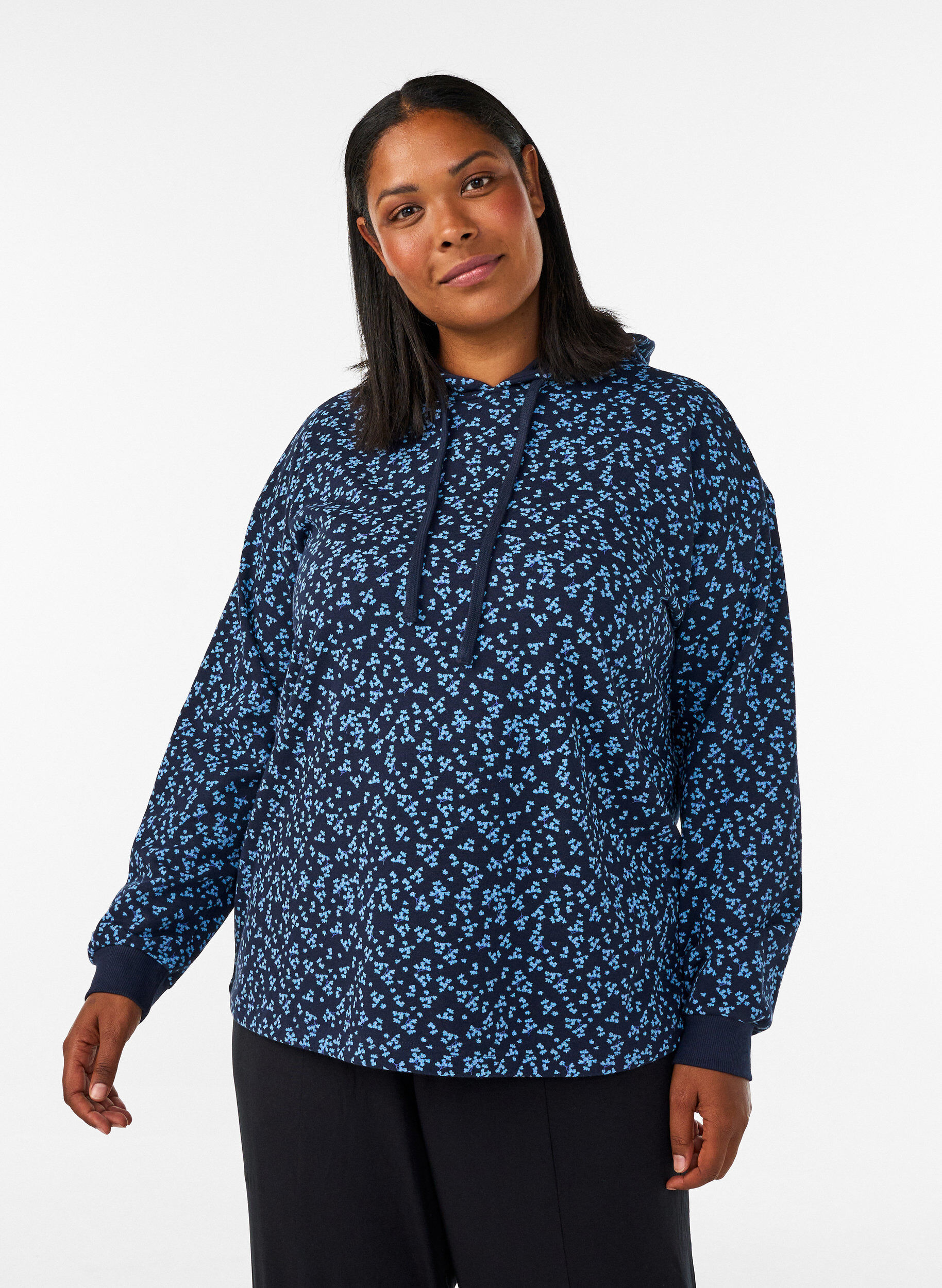 ZizzifashionHoodie with all-over print, Blue, Model image number 0