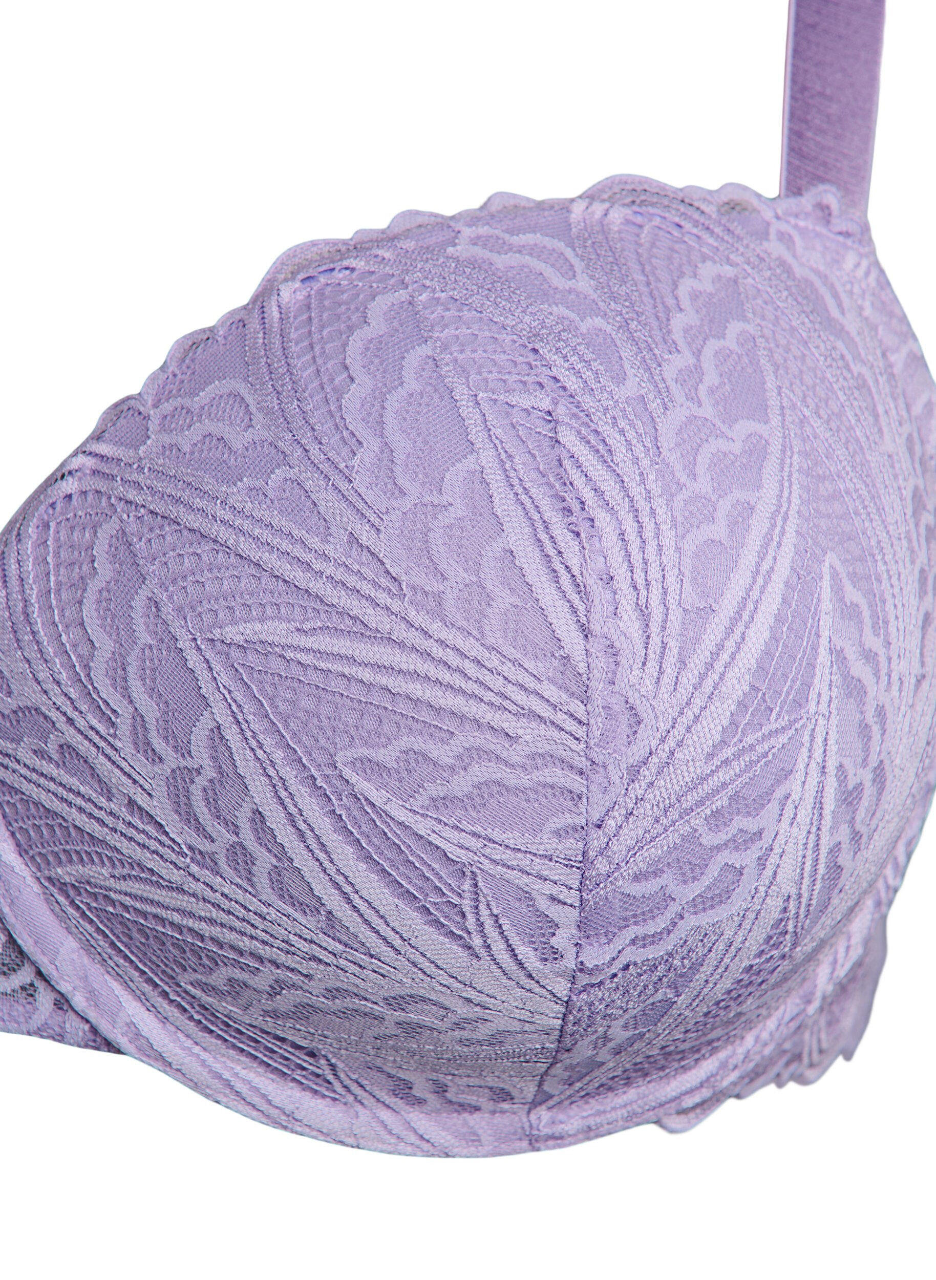 Zizzifashion Molded lace bra with underwire, Purple, Packshot image number 2