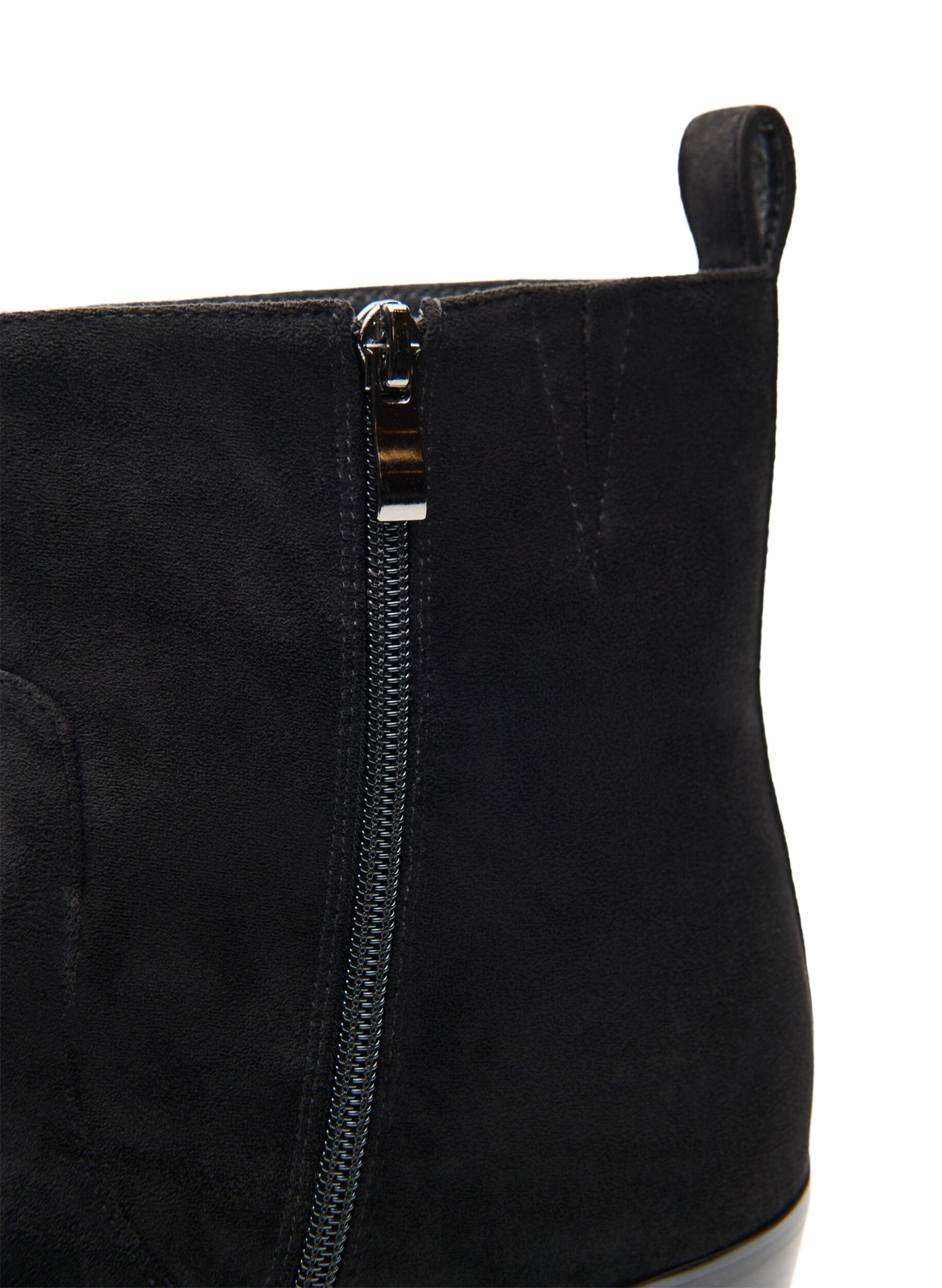 ZizzifashionLong suede-look boot with a detachable shaft, Black, Packshot image number 5