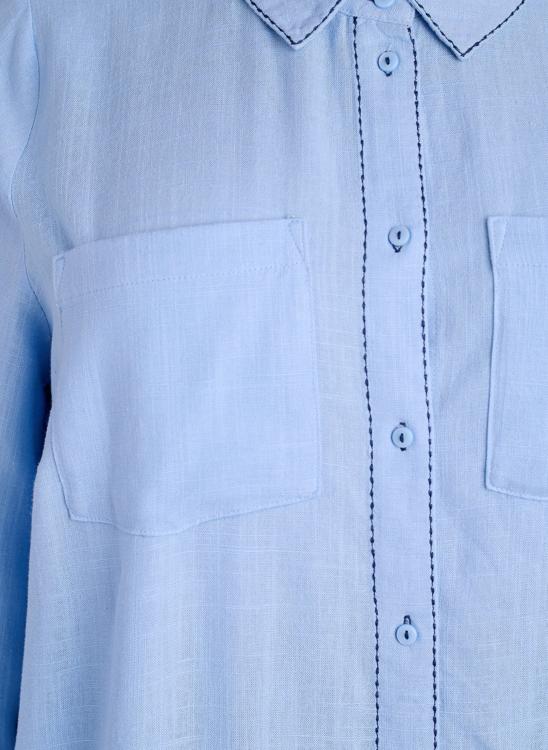 Zizzifashion Shirt with contrast stitching and chest pockets, Light Blue, Packshot image number 2