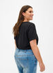 T-shirt in organic cotton with studs , Black W. TRÉS, Model image number 1