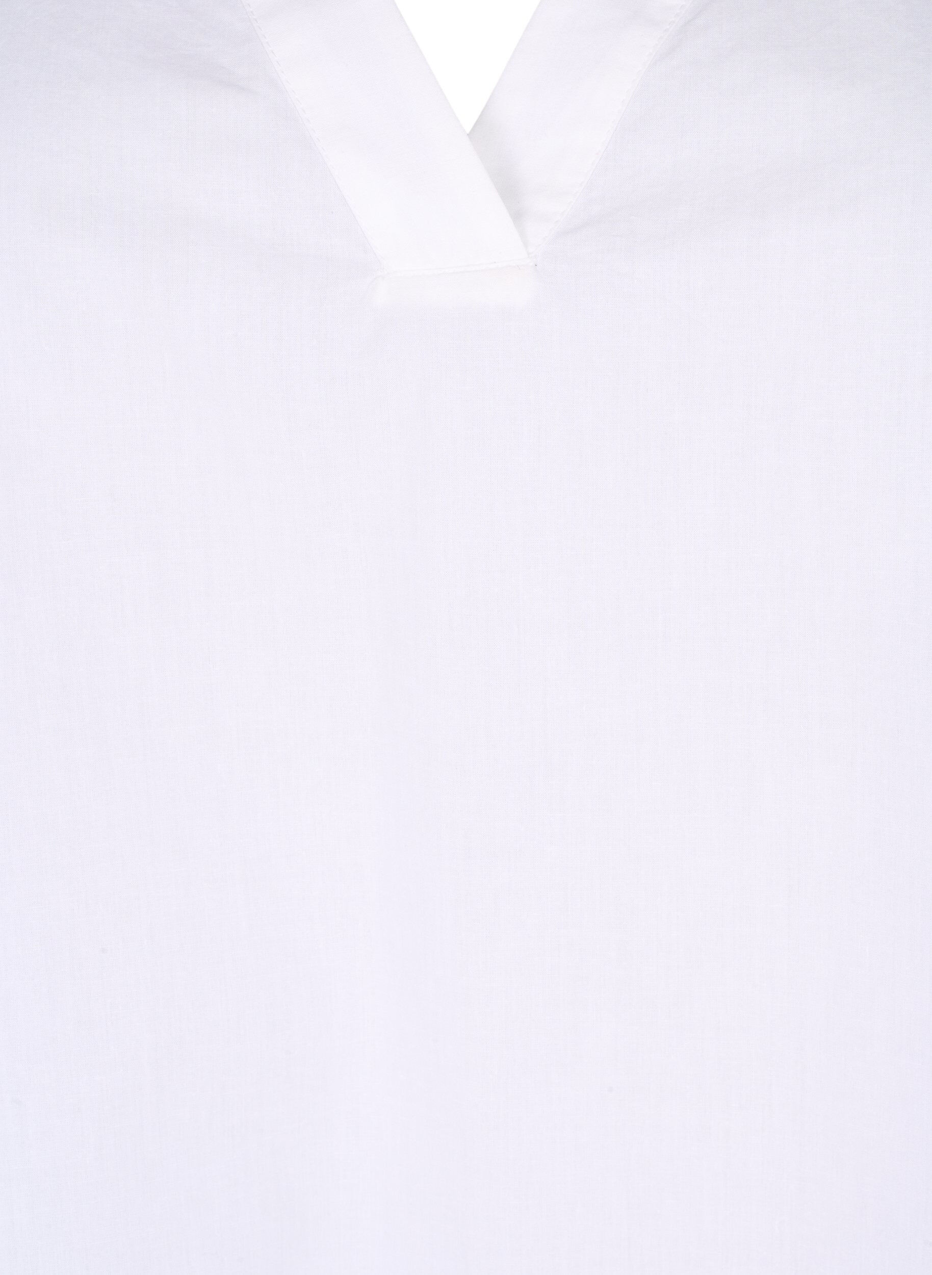 Zizzifashion Sleeveless cotton top with ruffles, White, Packshot image number 2