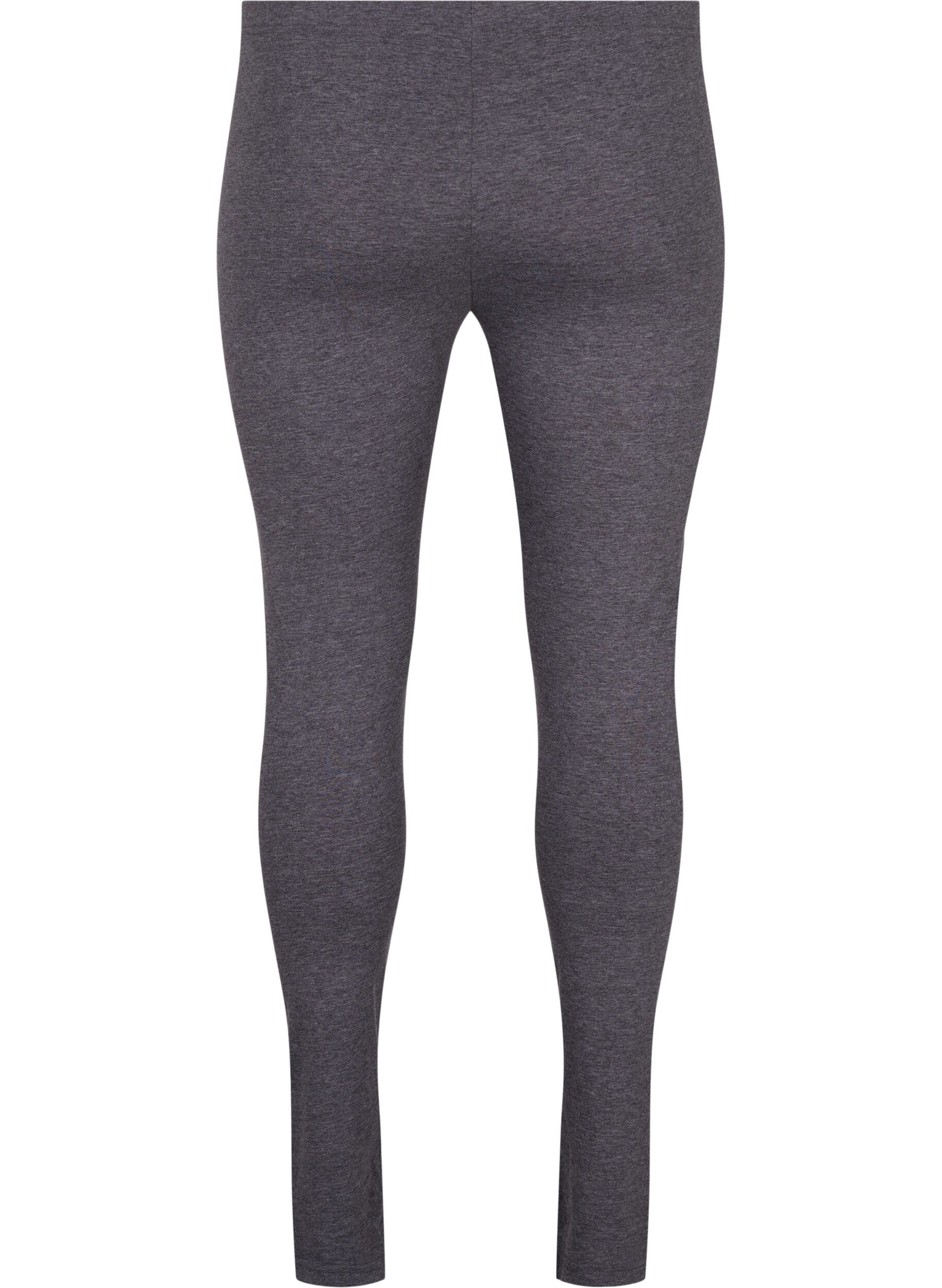 Zizzifashion Gray melange leggings, Dark Grey Melange, Packshot image number 1