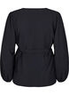 Long-sleeved wrap blouse with tie fastening, Black, Packshot image number 1