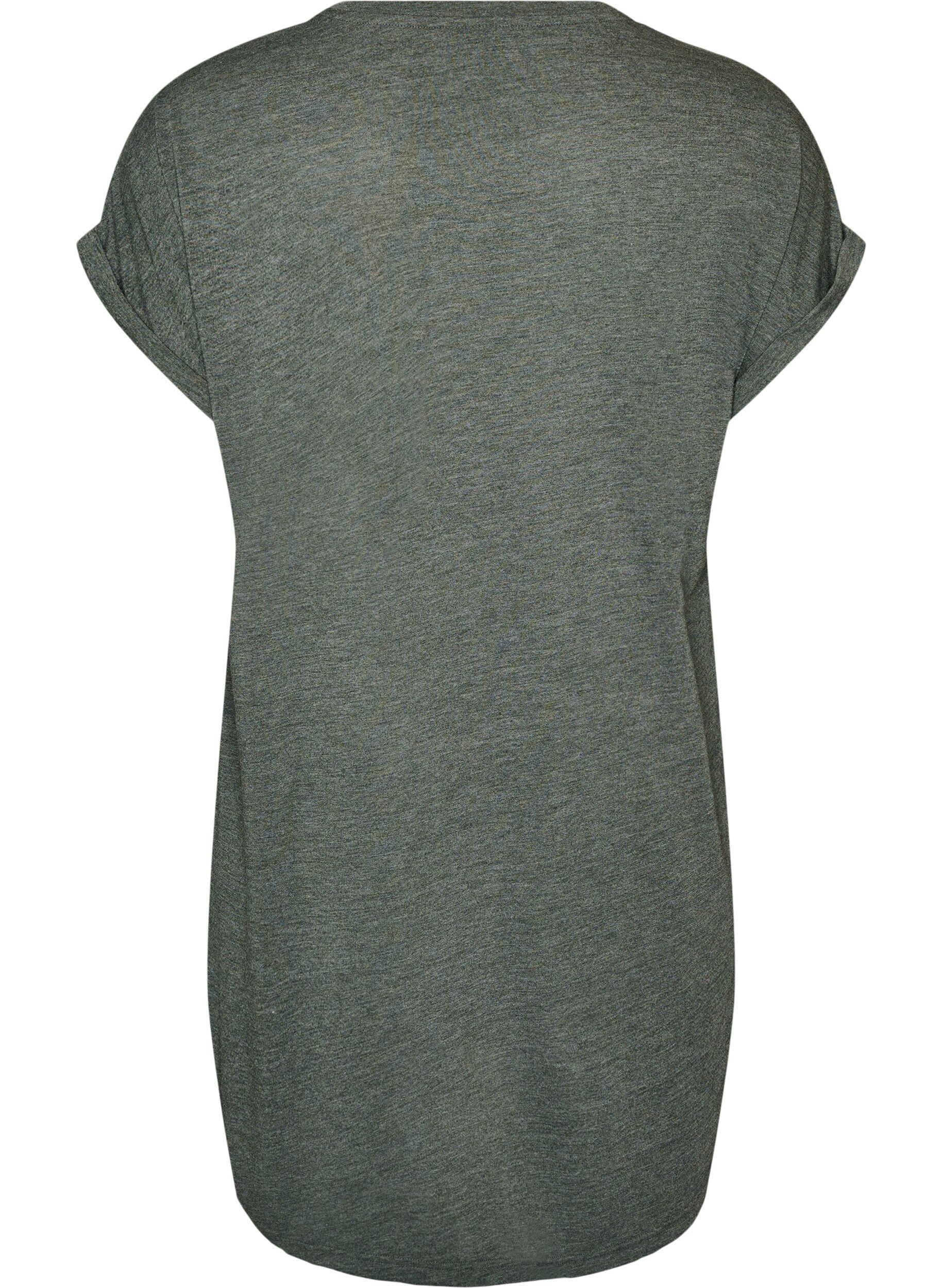 ZizzifashionShort sleeve nightgown with text print, Green, Packshot image number 1