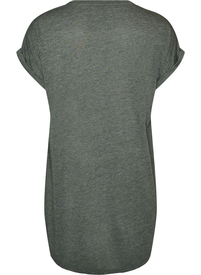 Short sleeve nightgown with text print, Green, Packshot image number 1