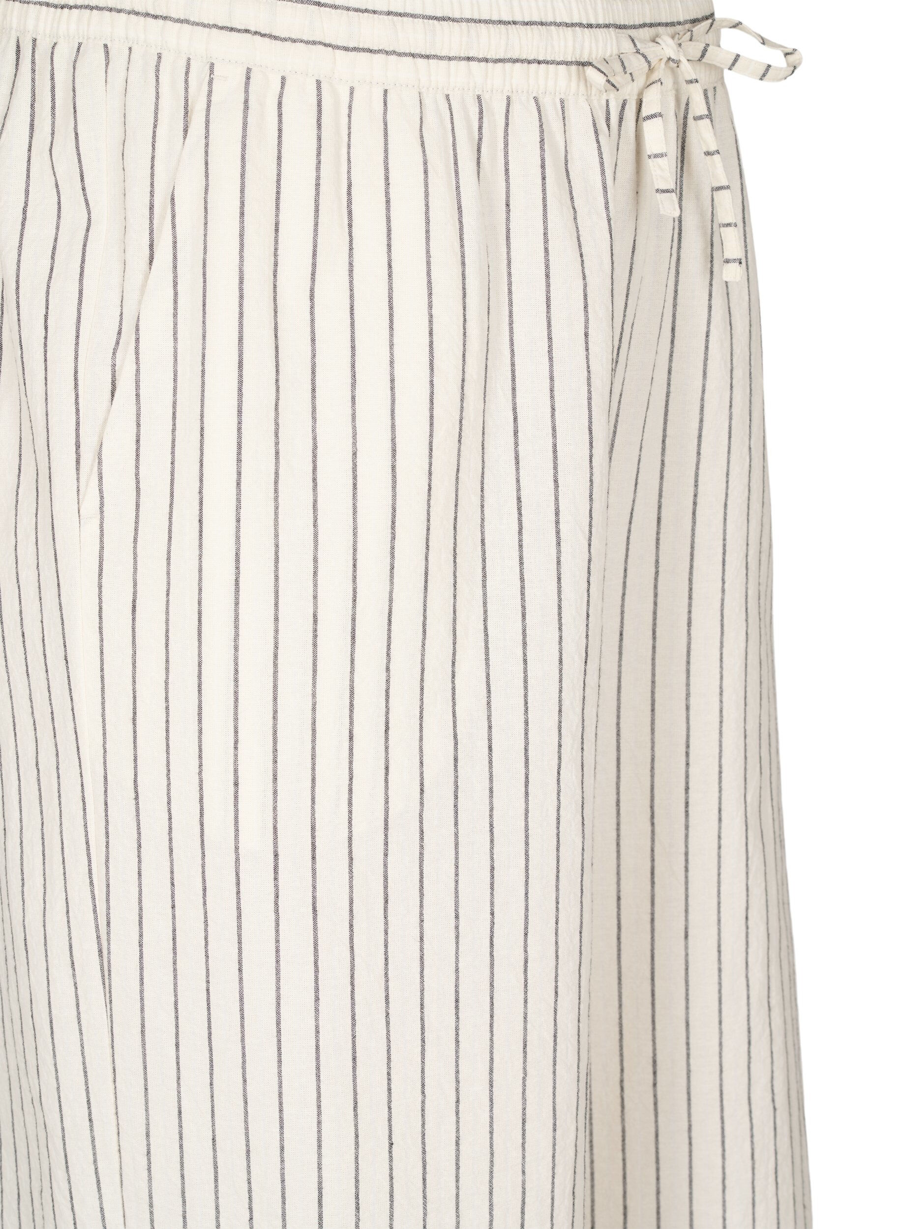 Zizzifashion Loose trousers with high waist and pockets, Vanilla, Packshot image number 2