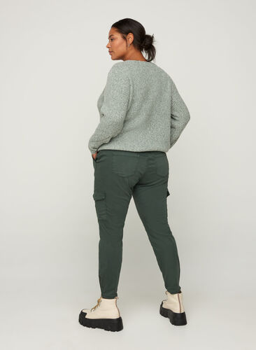 Cotton cargo pants, Darkest Spruce, Model image number 0