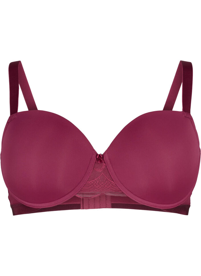 Moulded bra with mesh, Red, Packshot image number 0