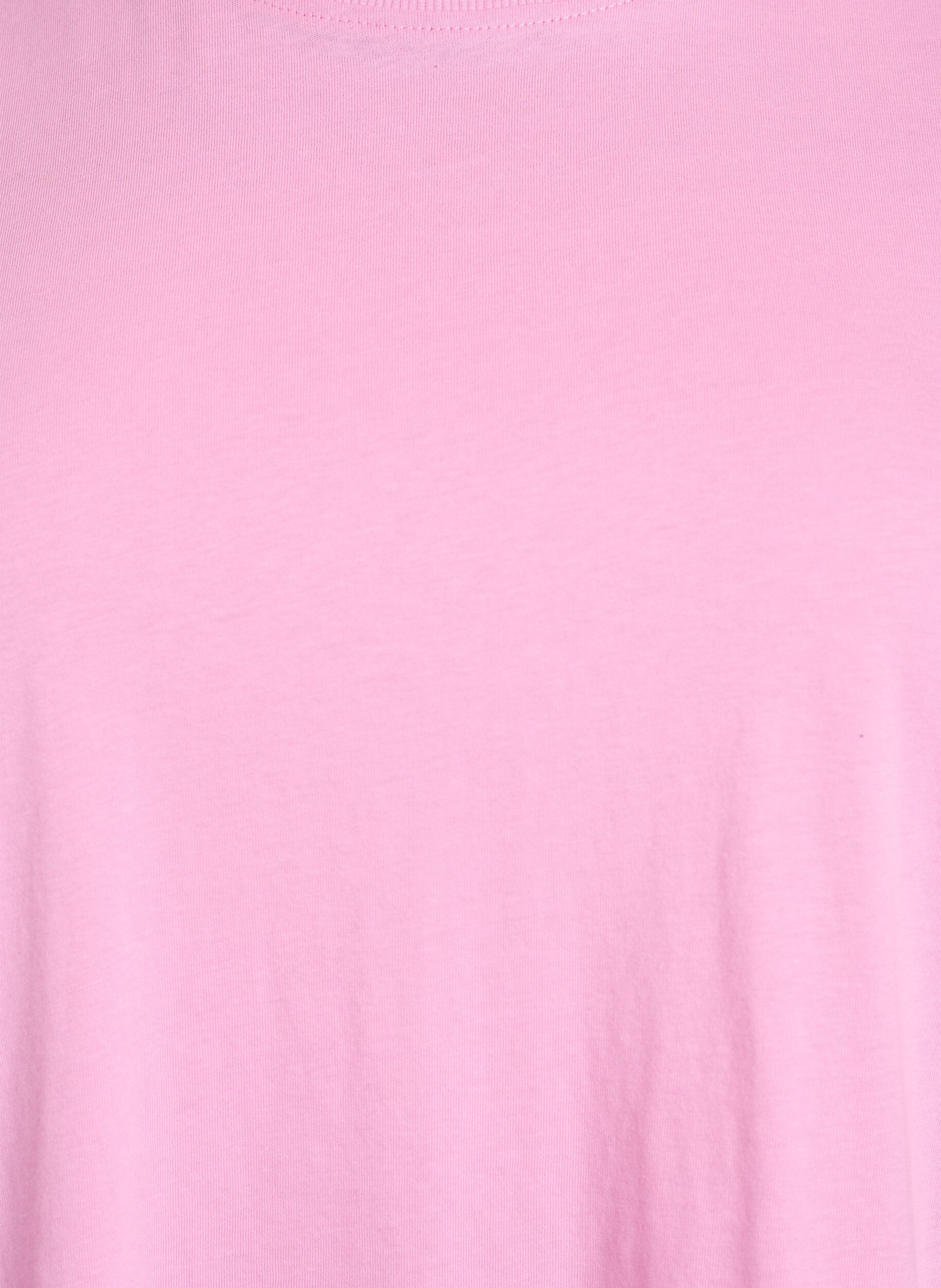 Zizzifashion Basic cotton T-shirt with round neck, Pink, Packshot image number 2
