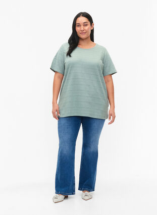 Short-sleeved cotton t-shirt, Chinois Green, Model image number 2