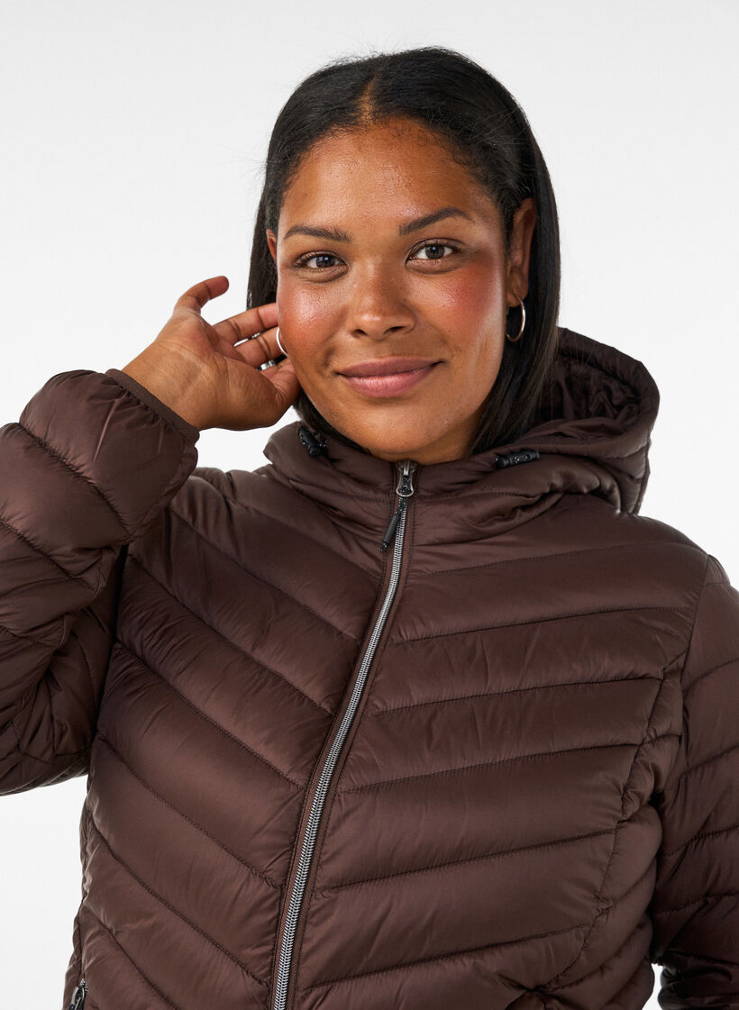 Lightweight hooded jacket, Brown, Model image number 3