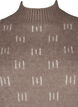 Knitted blouse with pattern and high neck, Walnut Mel. Comb, Packshot image number 2