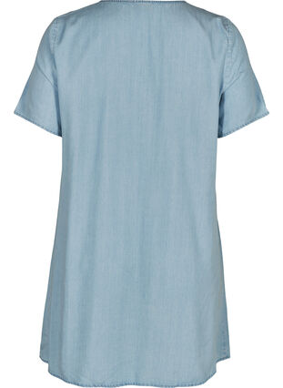 Short-sleeved lyocell tunic, LIGHT BLUE WASH, Packshot image number 1