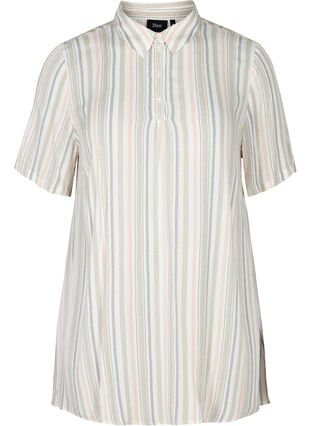 Short-sleeved striped tunic, Striped As ss, Packshot image number 0