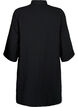 Long shirt in cotton muslin, Black, Packshot image number 1
