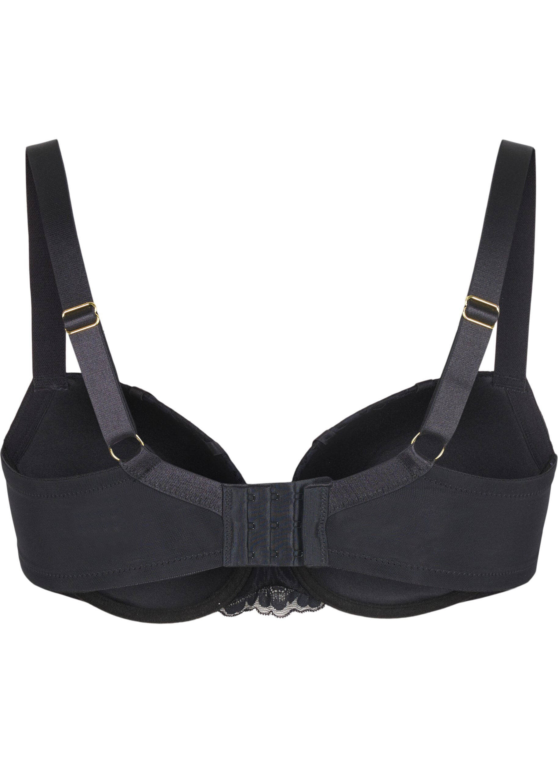 Zizzifashion Moulded bra with rhinestone details, Black, Packshot image number 1