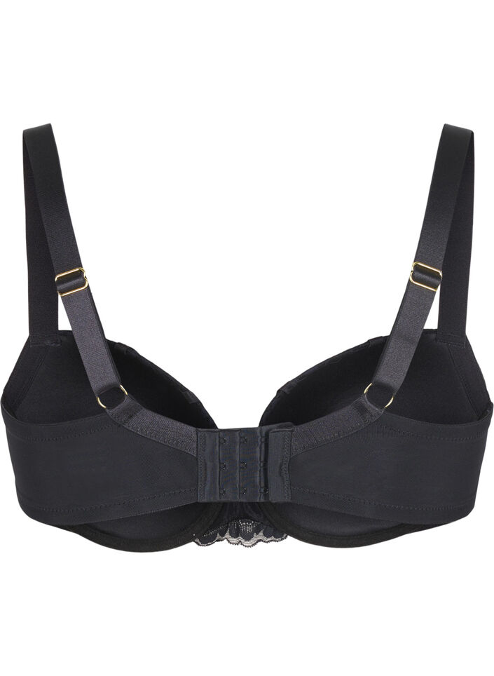 Moulded bra with rhinestone details, Black, Packshot image number 1