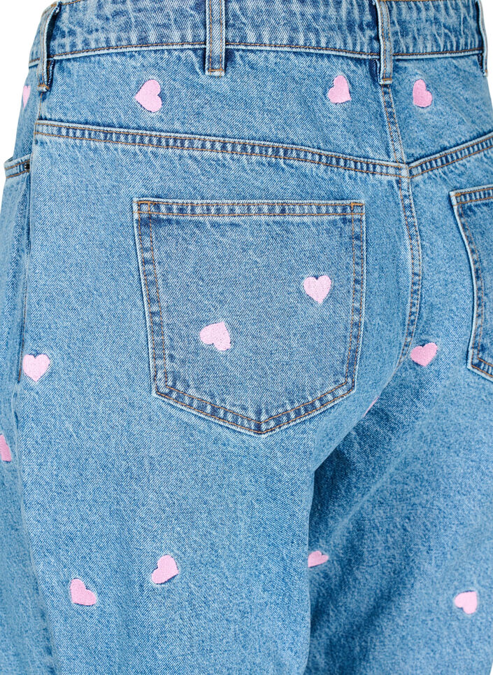High-waisted Gemma jeans with hearts, Blue, Packshot image number 3