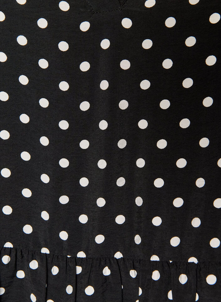 Polka dot tunic with empire line and A-line shape, Black, Packshot image number 2