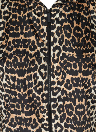 Leopard print sports jacket with a hood, Leopard Print, Packshot image number 2