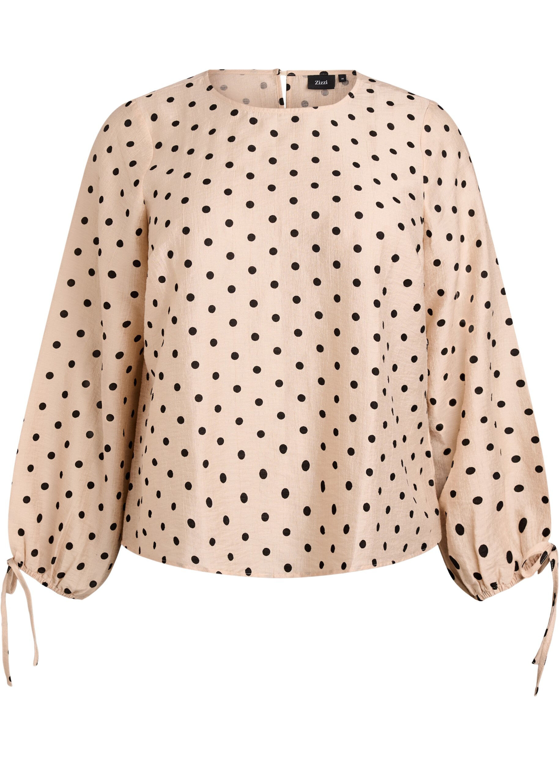 Blouse with dots and tie details