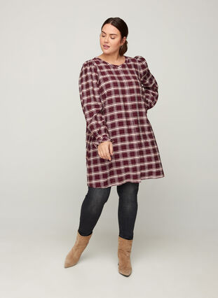 Long-sleeved tunic with a checked print, Port Royal Check, Model image number 2