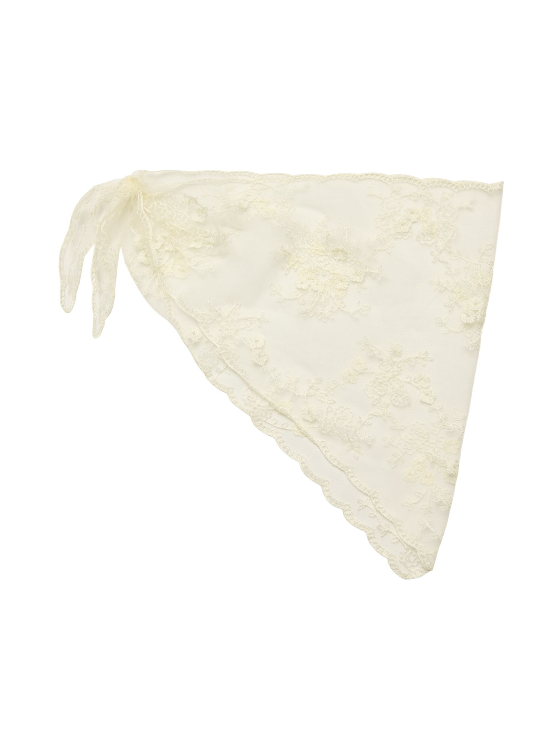 ZizzifashionTriangular lace scarf, Beige, Packshot image number 0