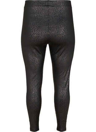 Leggings with tone-on-tone pattern, Black, Packshot image number 1