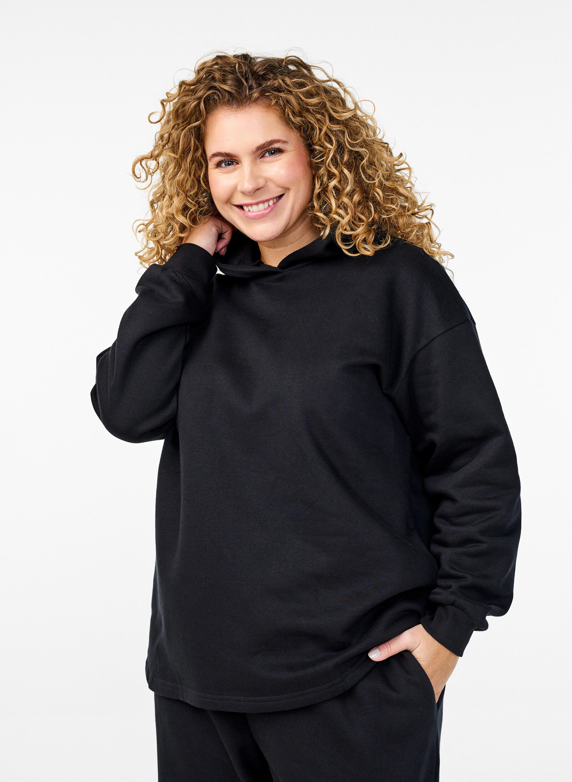 Zizzifashion Hooded sweatshirt, Black, Model image number 0
