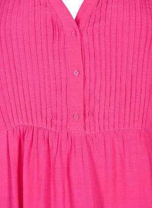 Viscose blouse with short sleeves and pleats, Beetroot Purple, Packshot image number 2