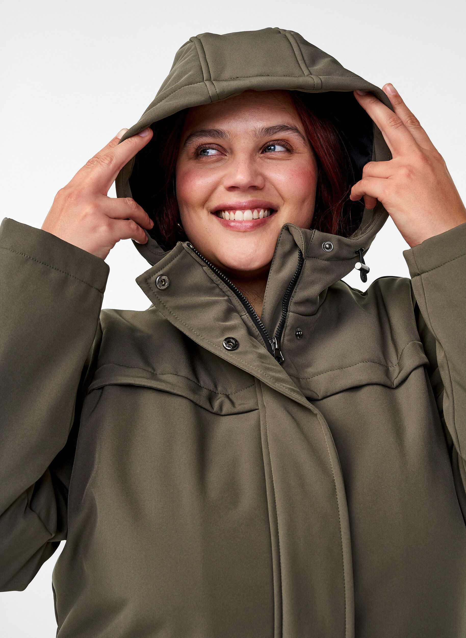 Zizzifashion Water-repellent softshell jacket with quilted lining, Green, Image image number 0