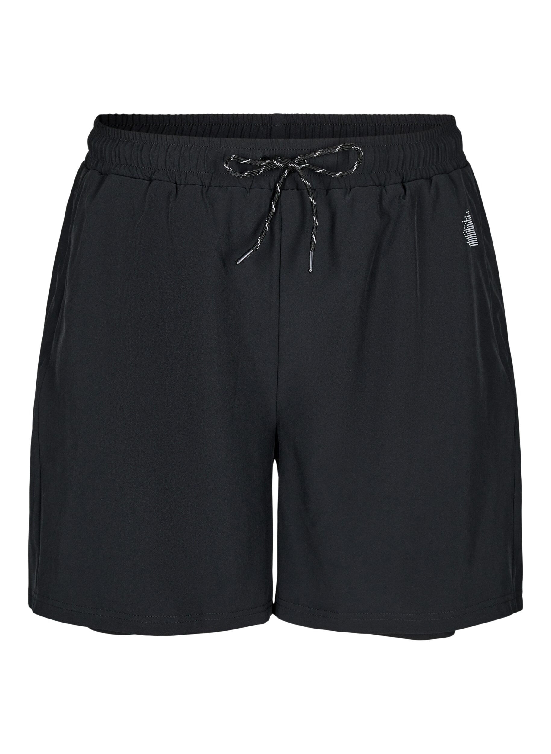 Training shorts with inner shorts