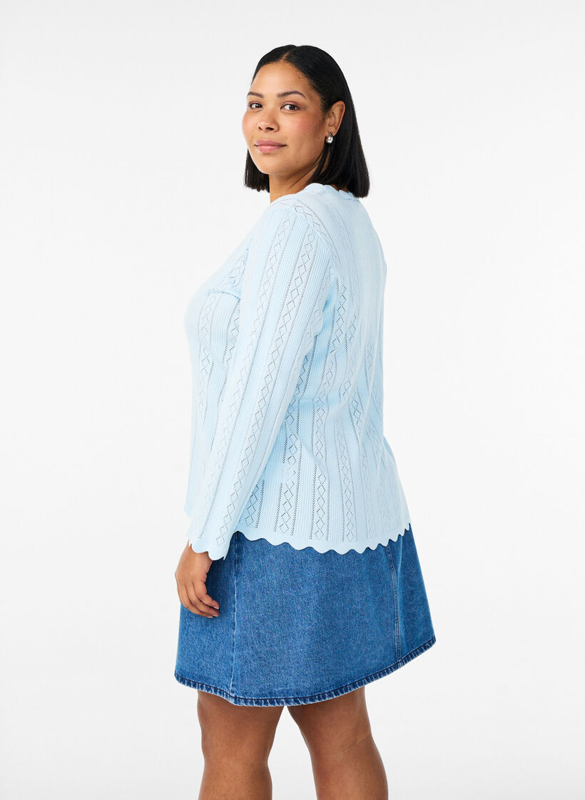 Short A-line denim skirt, Blue, Model image number 2