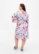 Printed pleated dress with waist tie, White/MultiFlowerAOP, Model image number 1