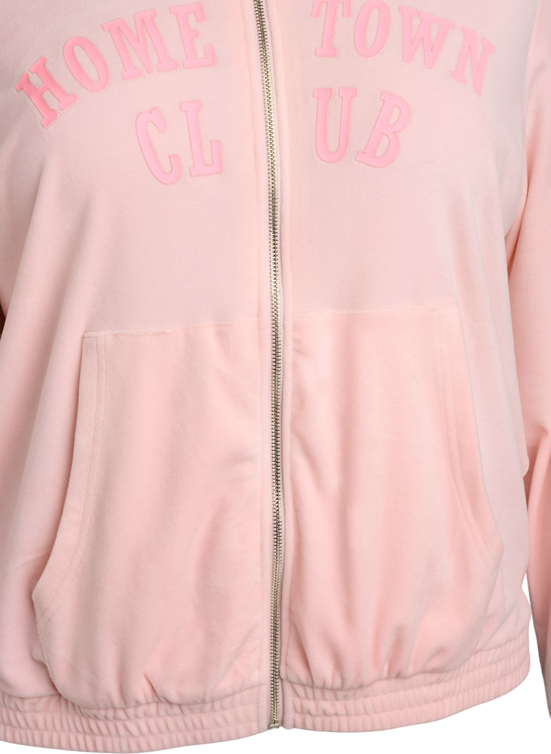 Zizzifashion Soft velour hoodie with zipper, Rose, Packshot image number 2