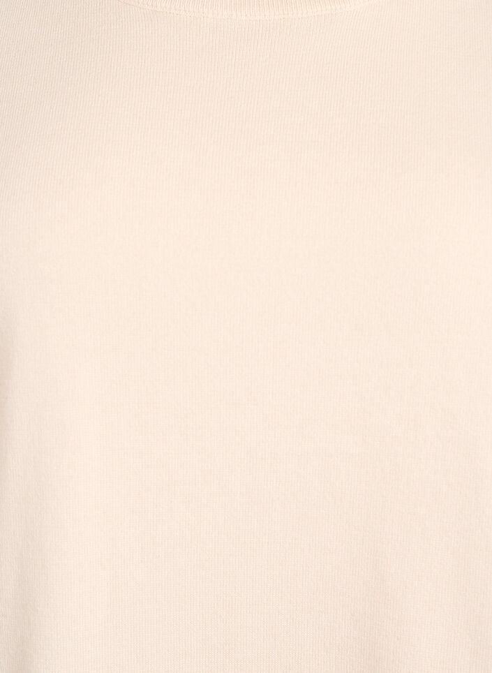 Fine-knit blouse with short sleeves, Beige, Packshot image number 2