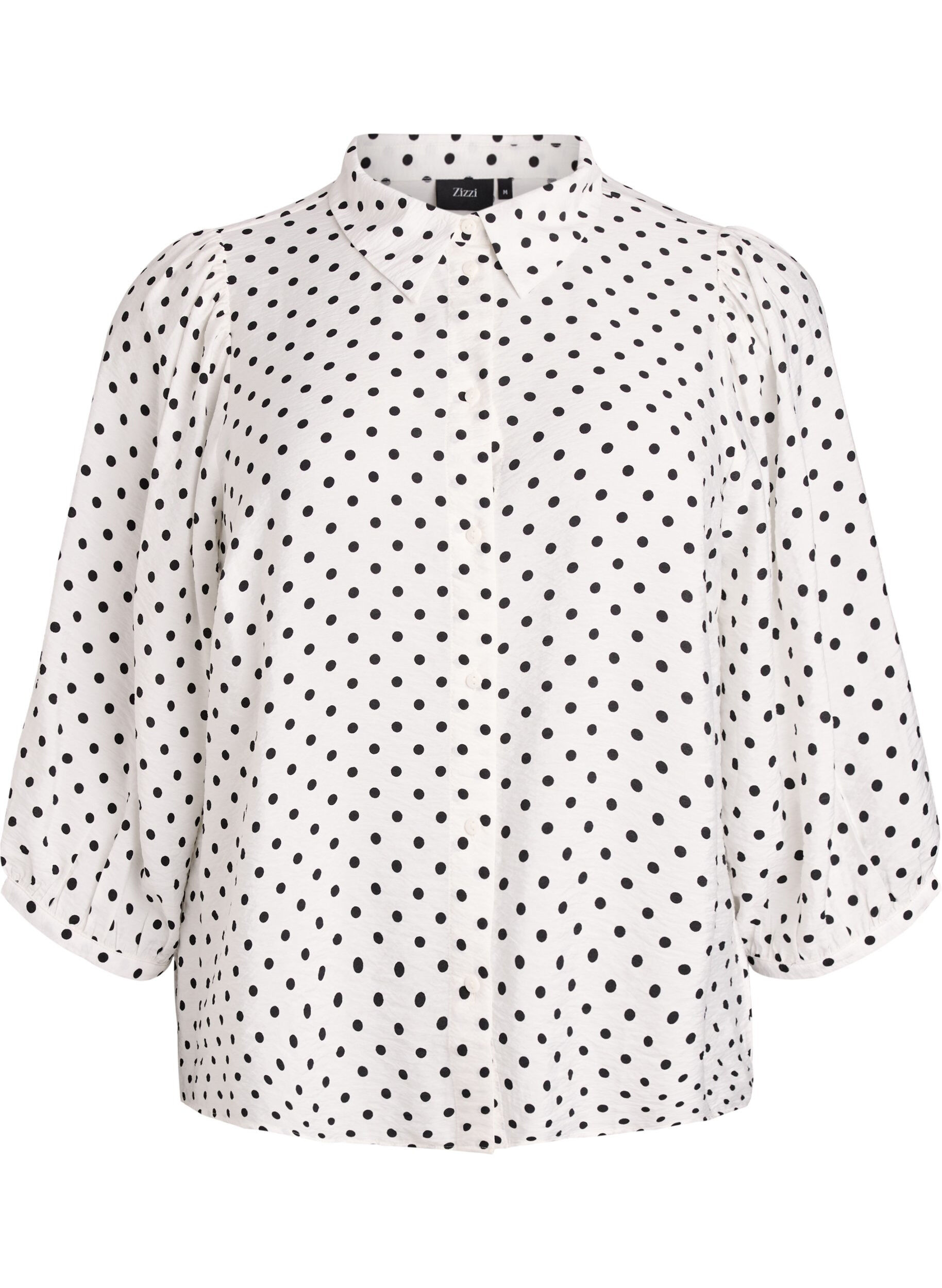 Shirt with dotted pattern and 3/4 sleeves